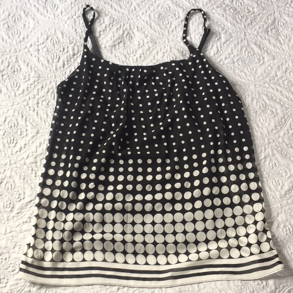 Polka dot pattern, adjustable strap tank top